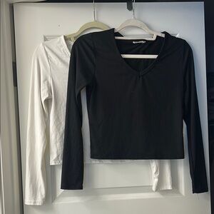 Set of 2 long sleeve (black and white) shirts